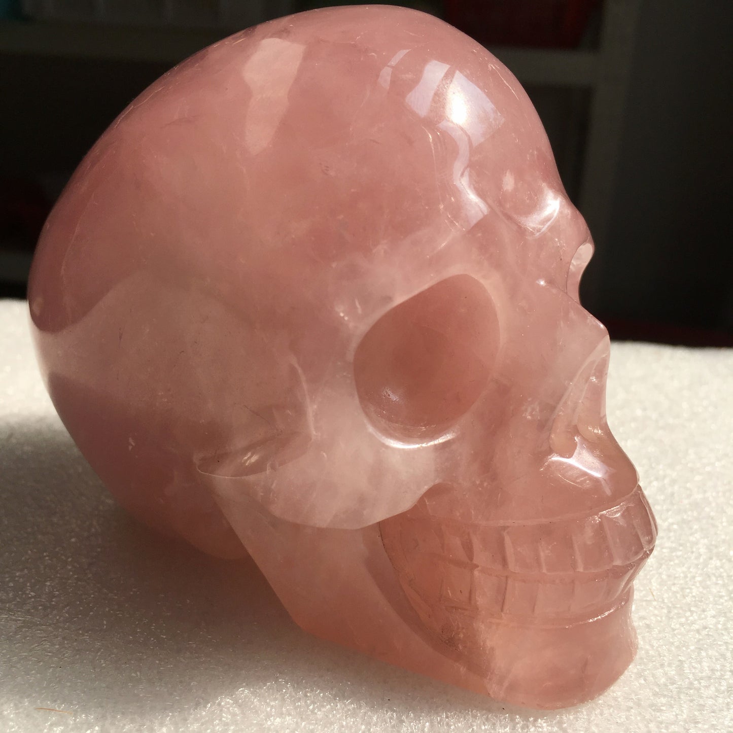 Natural Rose Quartz Crystal Skull (HAND CARVED)